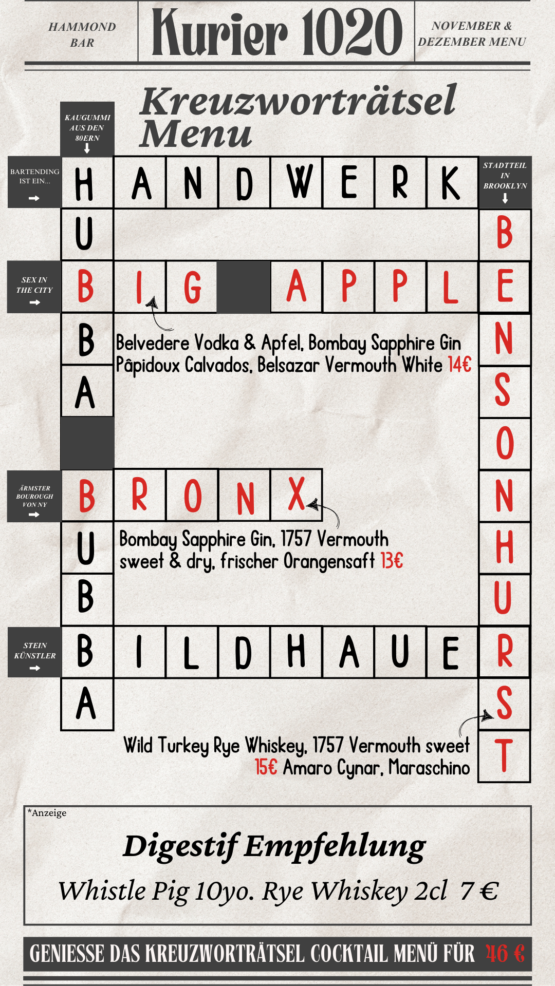 Kreuzworträtsel Menu